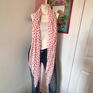 Pink Strawberry Patterned Scarf